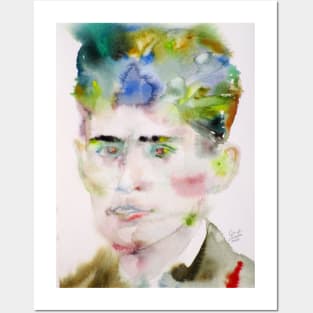 FRANZ KAFKA watercolor portrait .3 Posters and Art